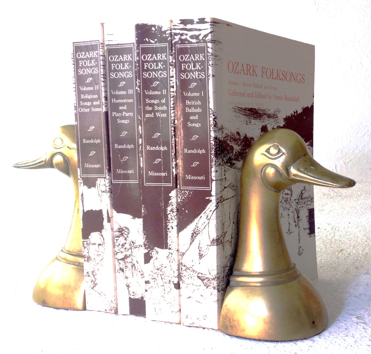 Ozark Folksongs, Volume I: British Ballads and Songs; Volume II: Songs of the South and West; Volume III: Humorous and Play-Party Songs; Volume IV: Religious Songs and Other Items