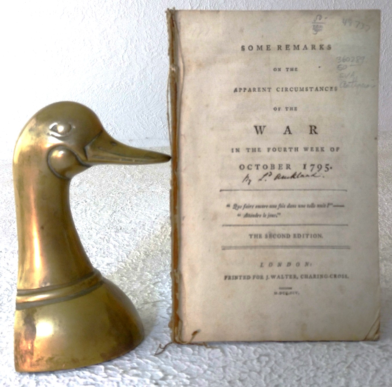 Some Remarks on the Apparent Circumstances of the War in the Fourth Week of October 1795