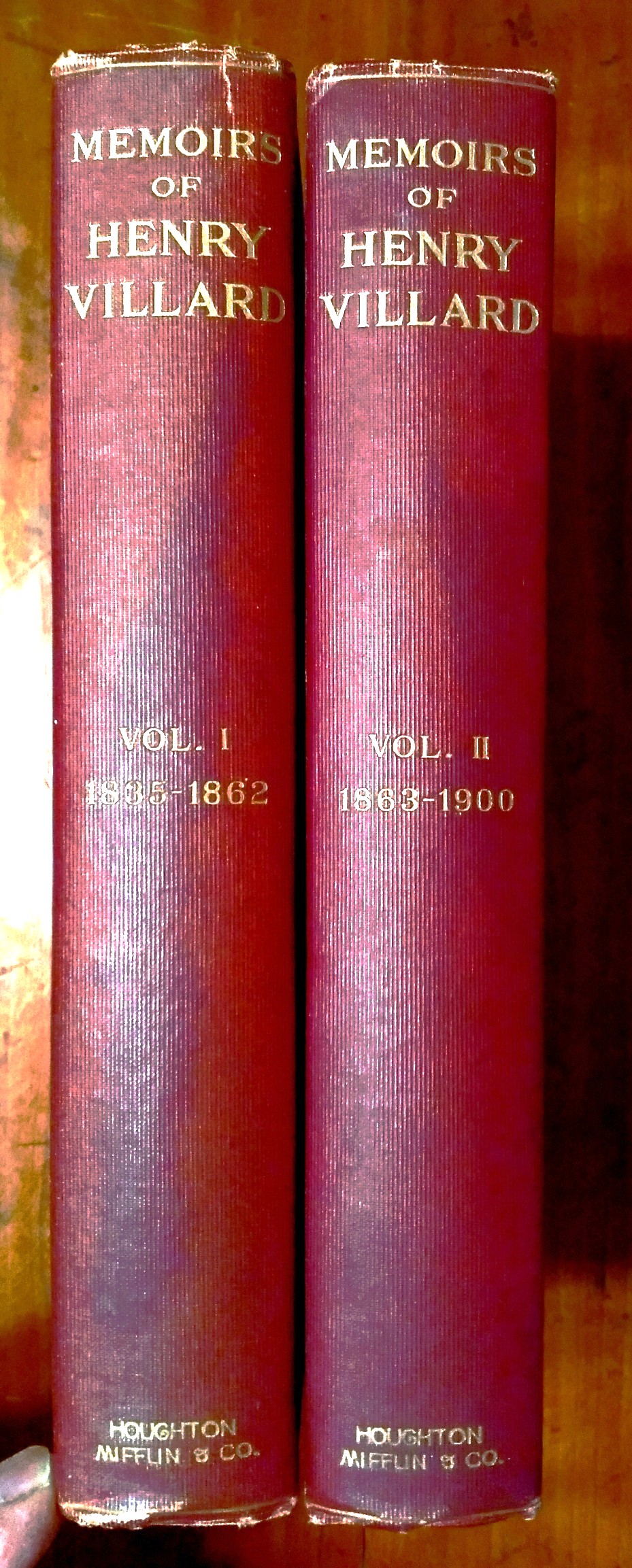 Memoirs of Henry Villard: journalist and financier 1835-1900; Volume I: 1835-1862 and Volume II: 1863-1900