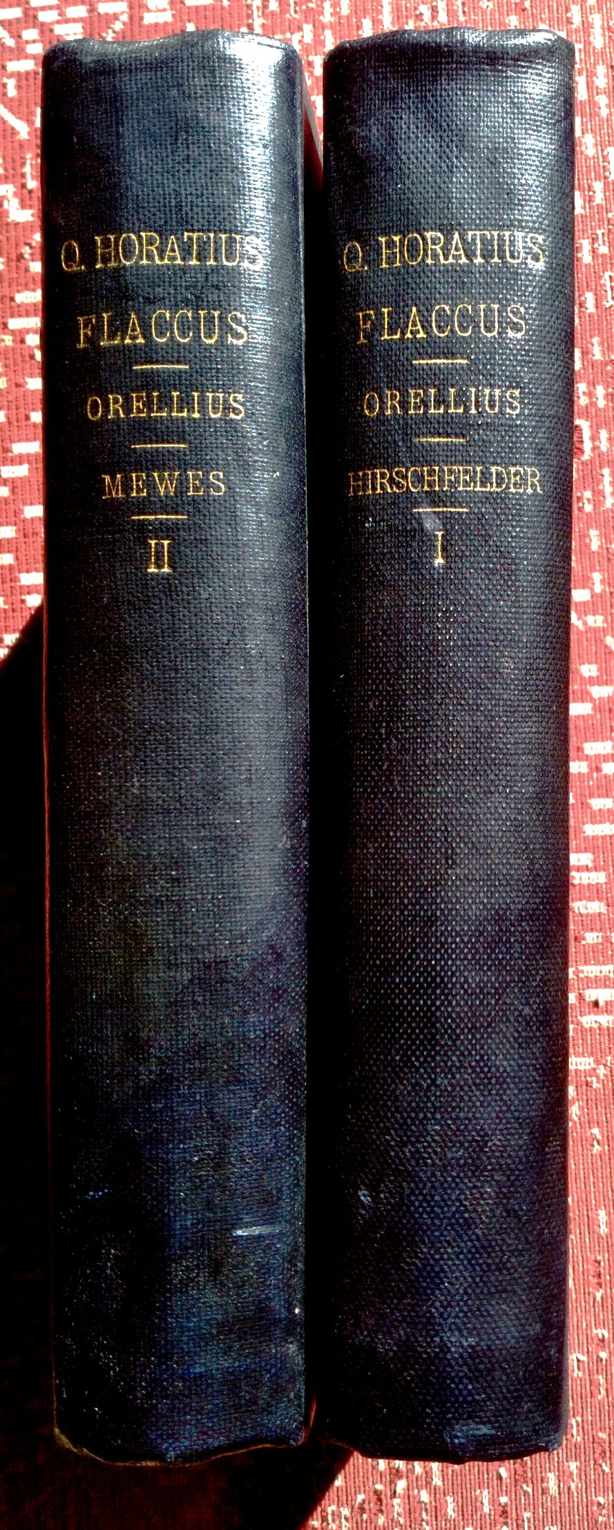 Q. Horatius Flaccus Recensuit Atque Interpretatus Est IO. Gaspar Orellius. Editio Quarta Maior Emendata et Aucta Quam Post IO. Georgium Baiterum Curavit Guilelmus Hirschfelder, complete in two volumes
