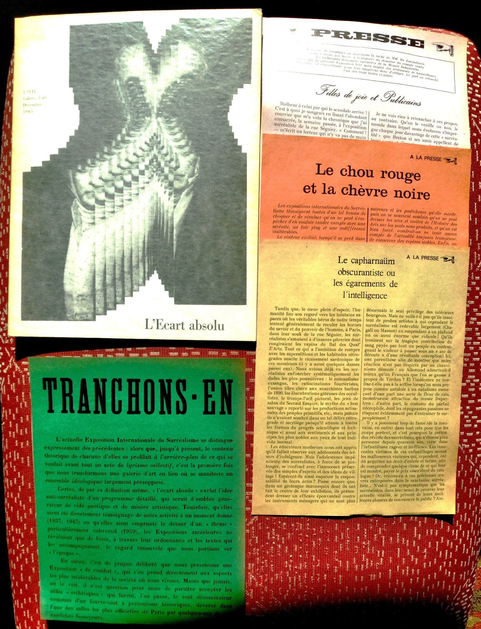 L'Ecart Absolu: La XIe Exposition Internationale du Surrealisme a lieu en ce moment a la Galerie d l'Oeil Ses Organisateurs la presentent a nos lecteurs