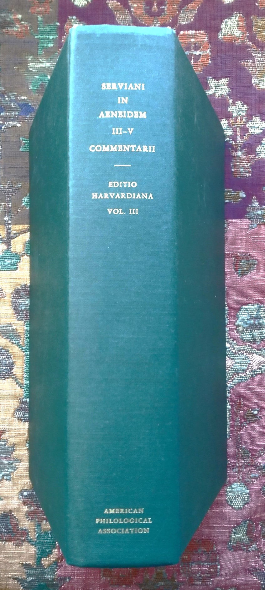 Servianorum in Vergilii Carmina Commentariorum Editionis Harvardianae, Volumen III: Quod in Aeneidos Libros III-V Explanationes Continet. [Serviani in Aeneidem III-V Commentarii]Published by Oxford University Press, 1965