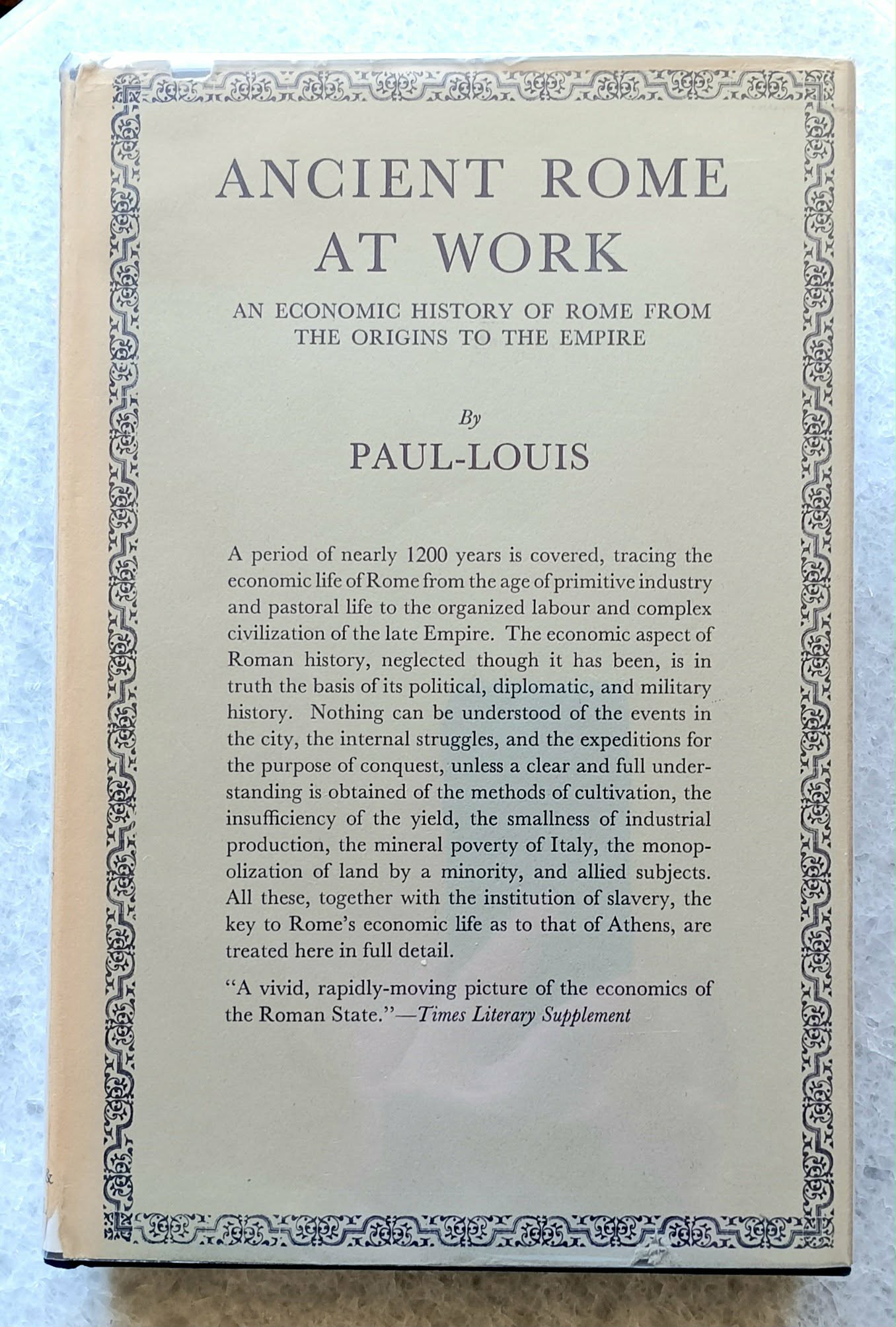 Ancient Rome at Work: an economic history of Rome from the origins to the Empire