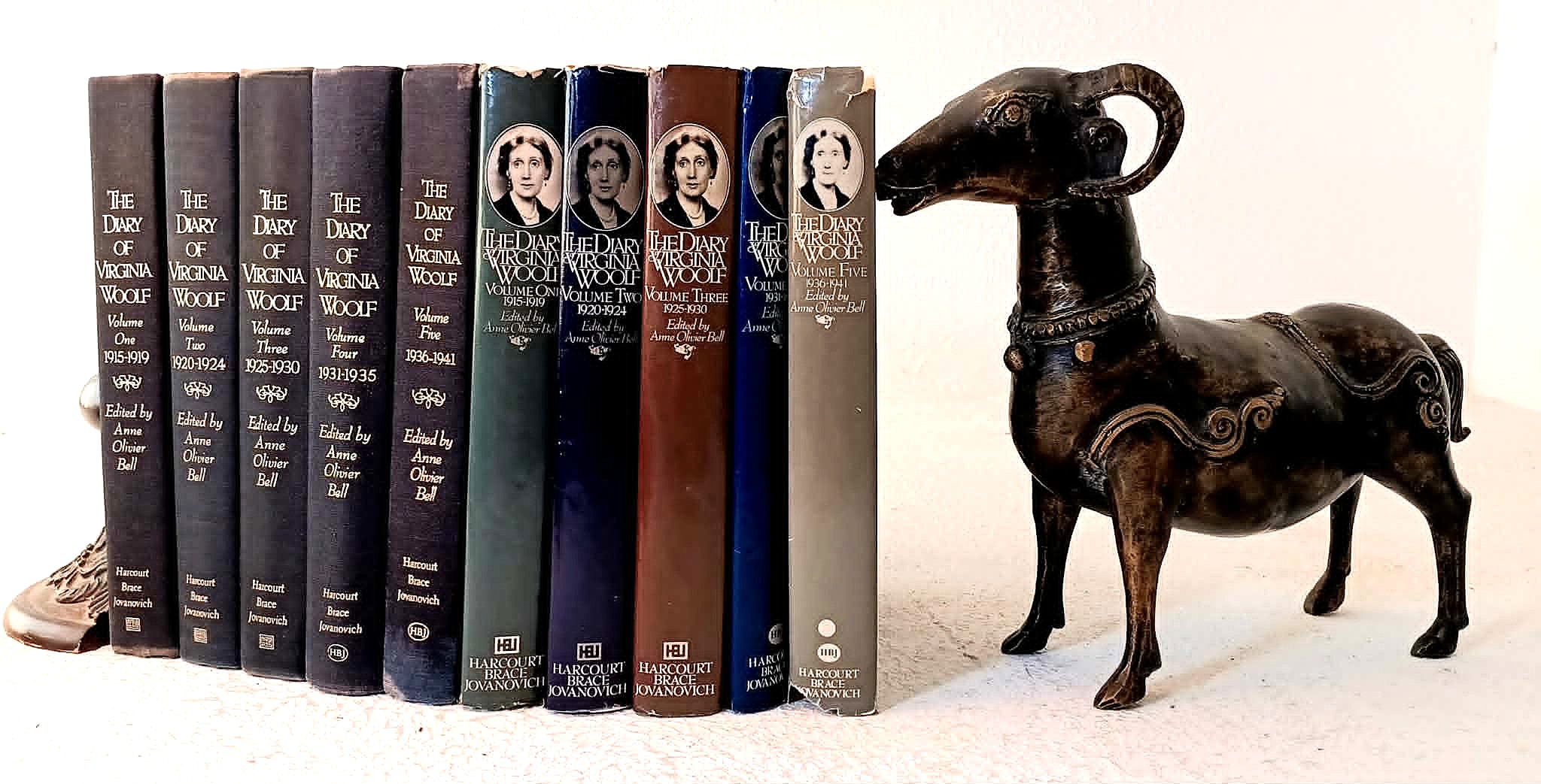 The Diary of Virginia Woolf: Volume One 1915-1919; Volume Two 1920-1924; Volume Three 1925-1930; Volume Four 1931-1935; Volume Five 1936-1941 [Five volume set, complete]